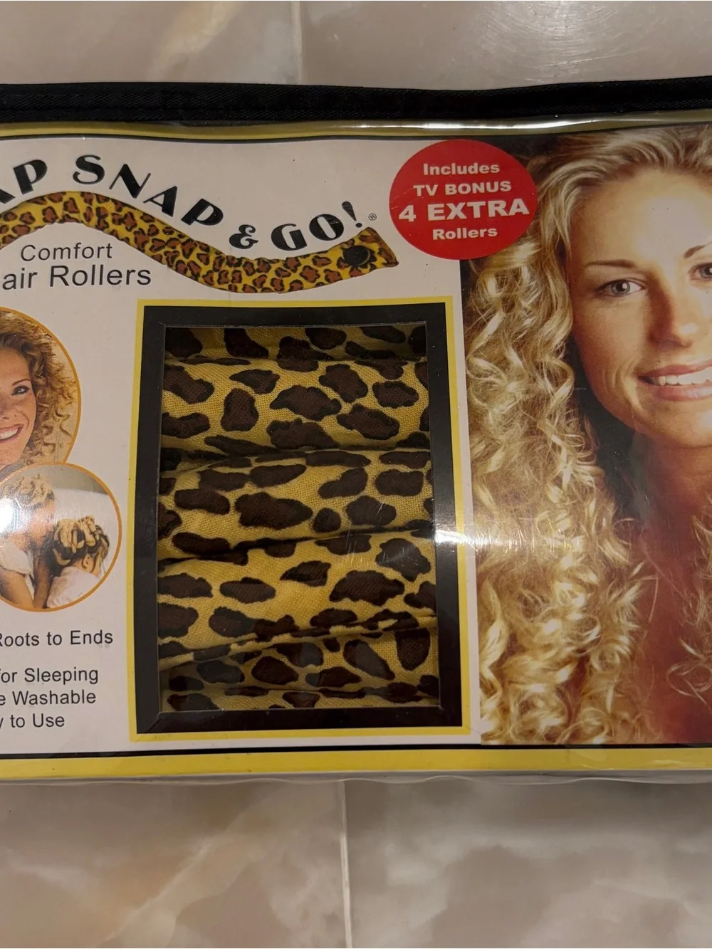Snap & Go Leopard Print Hair Rollers